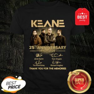 Keane 25th Anniversary 1995-2020 Signatures Thank You For The Memories Shirt