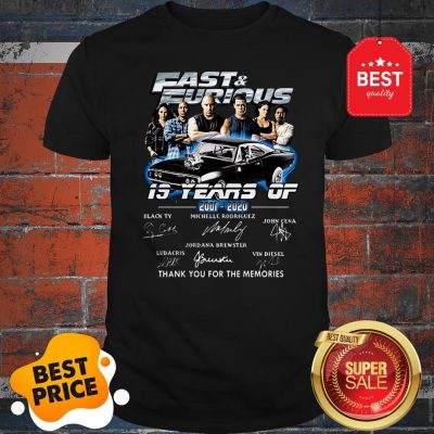 Fast And Furious 2001-2020 Thank You For The Memories Signatures Shirt