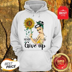 Never Give Up Liver Cancer Mom Cancer Awareness Girl Sunflower Hoodie