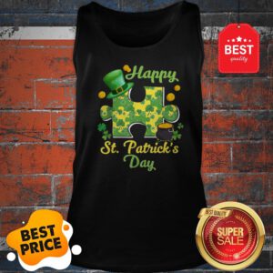 Autism Puzzle Wearing Laprechaun Hat St Patricks Day Gift Tank Top
