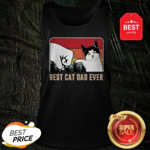 Official Best Cat Dad Ever Sunset Vintage Tank Top