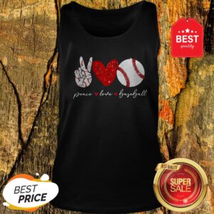 Official Diamond Peace Love Baseball Tank Top