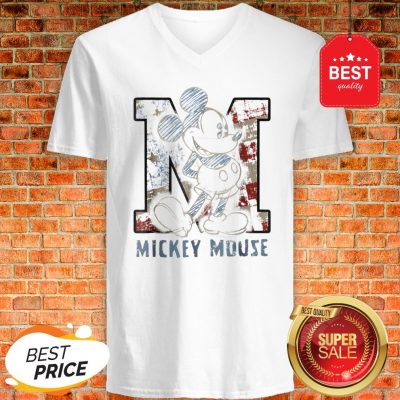 Official Disney Americana Mickey Sketch V-Neck