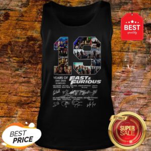 Official 19 Years Of Fast & Furious 2001 2020 10 Movies Signatures Tank Top