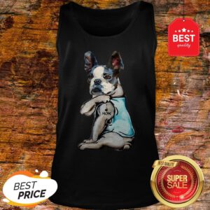 Official Boston Terrier I Love Mom Tattoo Tank Top