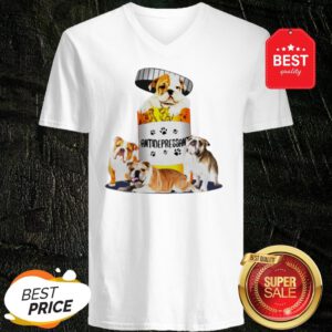Official English Bulldog Antidepressant V-Neck