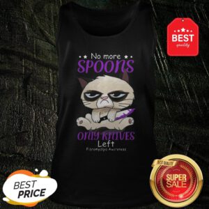 Official Grumpy No More Spoons Only Knives Left Fibromyalgia Awareness Tank Top