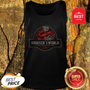 Official Freddy Krueger’s World In Dreams You’re Mine Jurassic Park Logo Tank Top