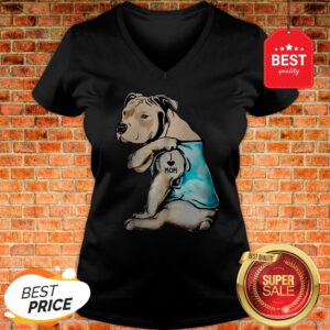 Official Staffordshire Bull Terrier I Love Mom Tattoos V-Neck