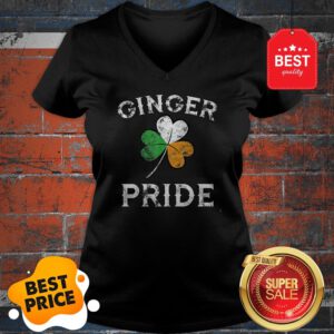 Awesome Ginger Pride St Patricks Day Irish Flag Clover V-Neck
