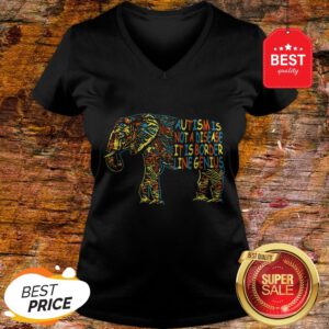 Elephant Autism Is Not A Disease It Is Border Line Genius V-Neck