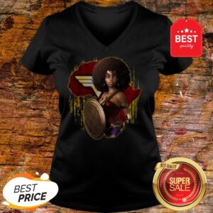 Official Black Girl Mashup Wonder Woman V-Neck