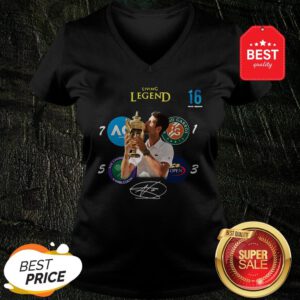 Novak Djokovic Living Legend 16 Grand Slam Signature V-Neck