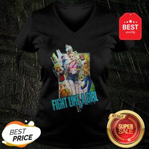 Official Birds Of Prey Fight Like A Girl V-Neck
