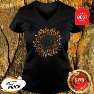 Official Leopard Mashup Sunflower V-Neck