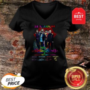 58 Years Of The Rolling Stones Logo 1962-2020 Signatures V-Neck