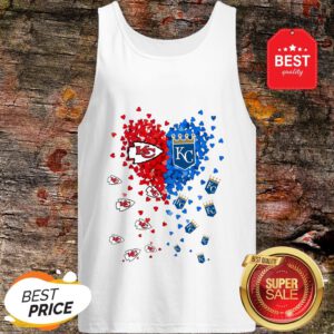 Kansas City Chiefs And Kansas City Royals Heart Tiny Heart Shape Tank Top