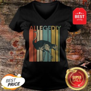 Official Allegedly Ostrich Flightless Bird Vintage V-Neck