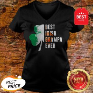 Official Best Irish Grampa Ever St. Patrick’s Day Shamrock V-Neck
