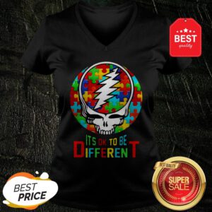Official Autism Grateful Dead Logo It’s Ok To Be Different V-Neck