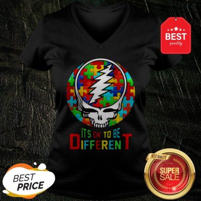 Official Autism Grateful Dead Logo It’s Ok To Be Different V-Neck
