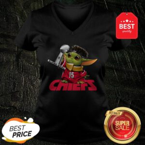 Baby Yoda Mashup Patrick Mahomes Super Bowl Kansas City Chiefs V-Neck