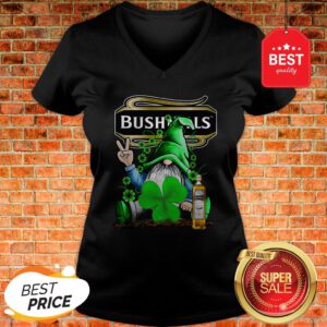 Gnome And Bushmills Irish Whiskey Shamrock St Patrick’s Day V-Neck