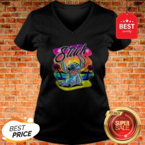 Official Disney Airbrush Stitch V-Neck