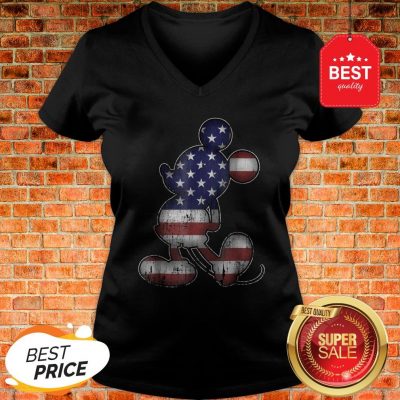 Official Disney Americana 4th Of July Mickey Mouse V-Neck