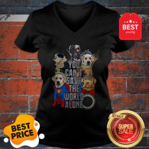 Beagle Mashup DC Characters You Can’t Save The World Alone V-Neck