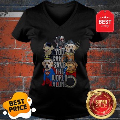 Beagle Mashup DC Characters You Can’t Save The World Alone V-Neck
