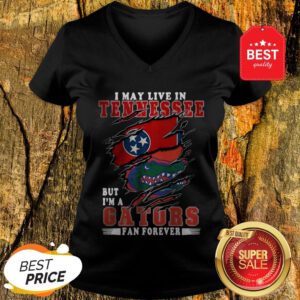 I May Live In Tennessee But I’m A Gators Fan Forever V-Neck