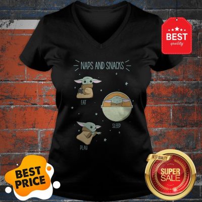 Official Baby Yoda Naps And Snacks Eat Sleep Play Star Wars V-Neck