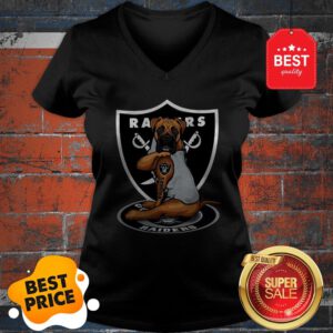 Official Boxer Tattoo Oakland Raiders Logo V-Neck