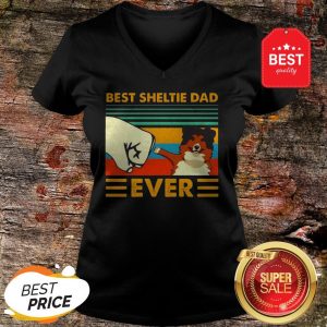 Official Best Sheltie Dad Ever Vintage V-Neck