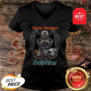 Official Harley Davidson Mashup Miami Dolphins V-Neck
