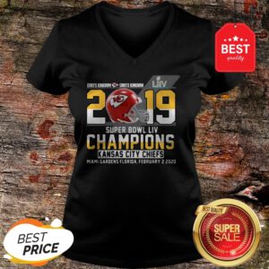 Official Chiefs Kingdom 2019 Super Bowl Liv Champions Kansas City Chiefs V-Neck