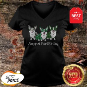 Official Corgi Happy St Patrick’s Day V-Neck
