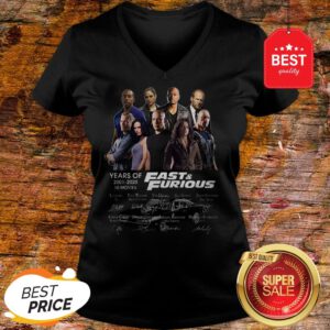 Official Fast & Furious Years Of 2001 2020 10 Movies Signatures V-Neck