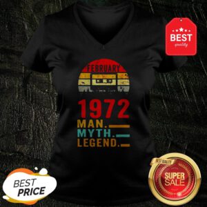Official February 1972 Man Myth Legend V-Neck