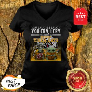 Official Baby Yoda Jeff Dunham You Laugh I Laugh Hamilton Tiger Cats V-Neck
