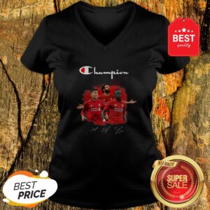 Official Champion Roberto Firmino Mohamed Salah And Sadio Mane Signatures V-Neck
