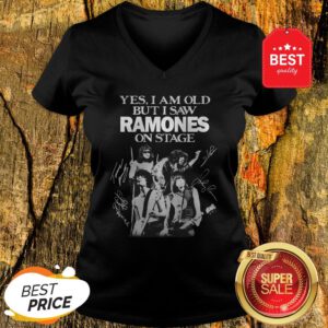 Official Yes I Am Old But I Saw Ramones On Stage Signatures V-Neck