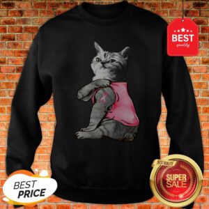 Strong Cat Paws For The Cure Breast Cancer Awareness Sweatshirt