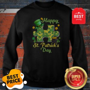 Autism Puzzle Wearing Laprechaun Hat St Patricks Day Gift Sweatshirt
