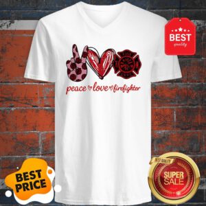 Official Peace Love Cure Firefighter V-Neck