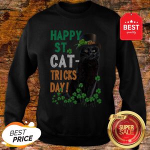 Official Happy St Cat-Tricks Day St. Patrick Day Black Cat Sweatshirt