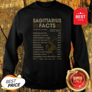 Official Sagittarius Facts Serving Per Container Daily Value Sweatshirt