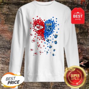 Kansas City Chiefs And Kansas City Royals Heart Tiny Heart Shape Sweatshirt