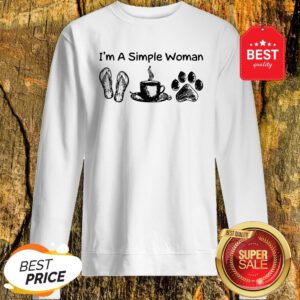 Official I’m A Simple Woman I Like Flip Flop Coffee And Paw Dog Sweatshirt